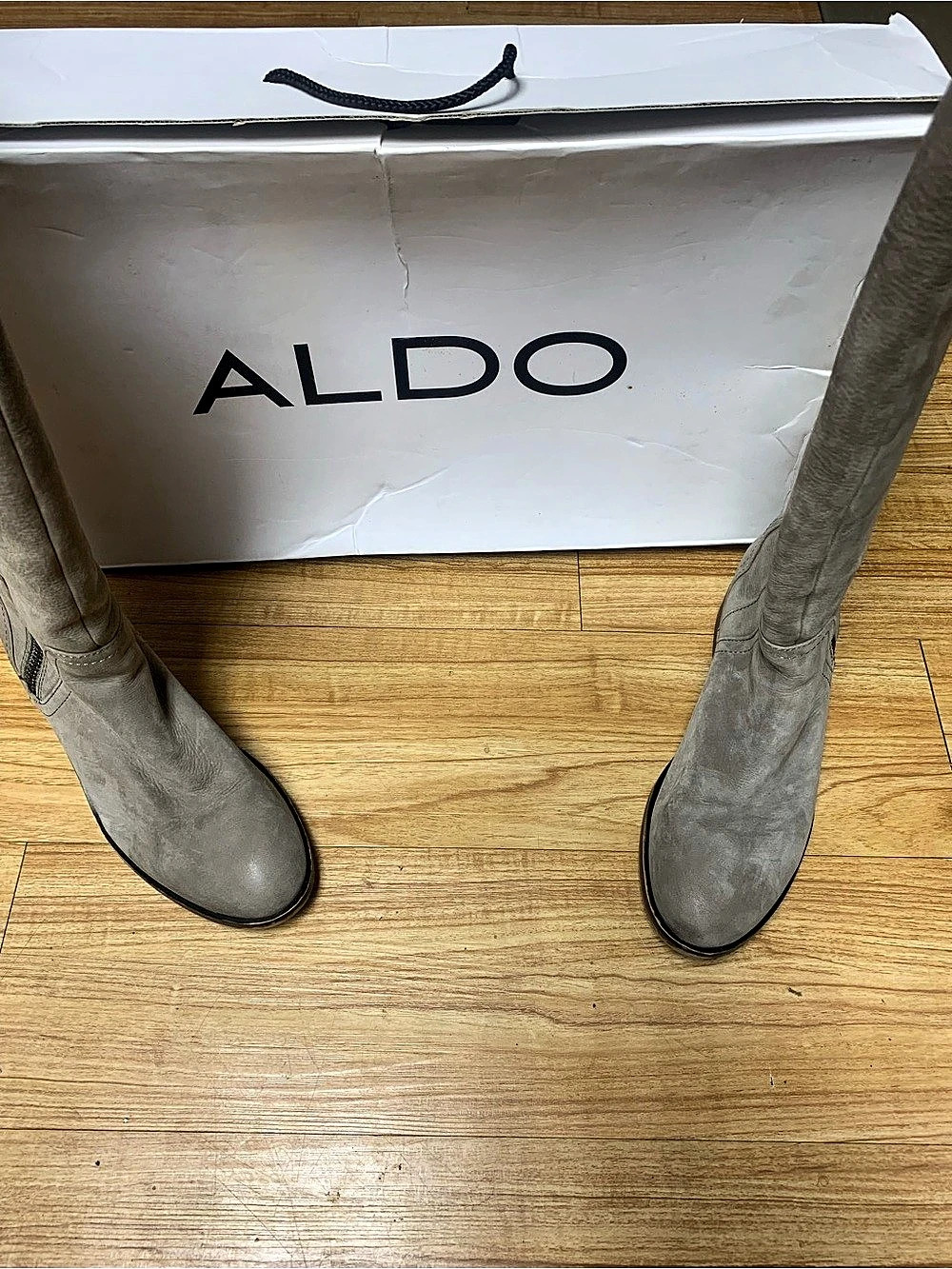 ALDO Gray Ankle Boots Like New